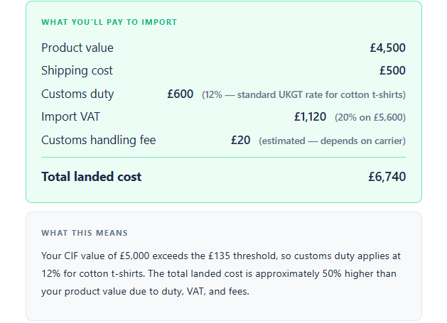 ClearDuty calculator preview