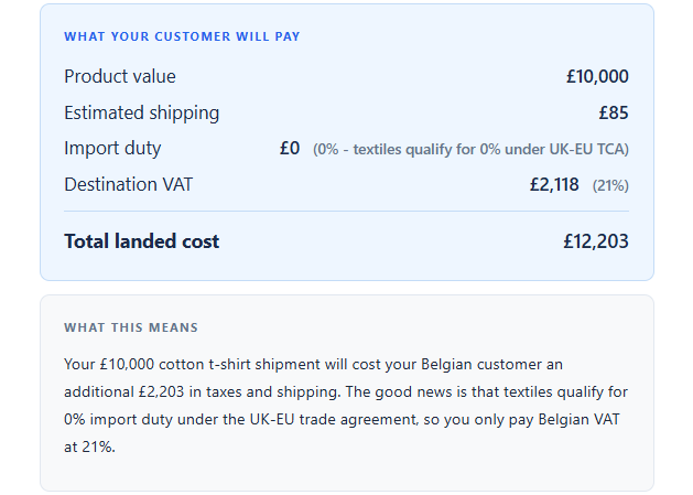ClearShip calculator preview
